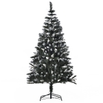 HOMCOM Albero di Natale Innevato con Bacche Decorative Bianche 180cm - Verde