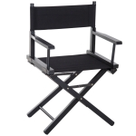 HOMCOM Wooden Director's Folding Chair, with Fabric Seat - Black