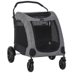 PawHut Hundebuggy Hundewagen Hundeanhänger Hundetasche Haustiere Oxford Groß Grau+Schwarz 98x82x110 cm