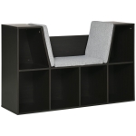 HOMCOM Kids Display Shelf, with Six Compartments for Toys, Clothes, Books – Dark Brown & Grey