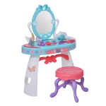 Homcom Postazione Trucco Giocattolo Azzurra per Bambini con Accessori Inclusi