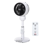 HOMCOM 28'' Air Circulator Fan 3 Speed 3 Mode, 70° Oscillation 90° Vertical Tilt, Height Adjustable, Remote Controller, for Living Room, Bedroom, Office, Black and White