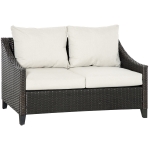Outsunny Canapea de Gradina 2 Locuri din Ratan PE, 132x70x74cm, Maro
