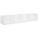 Homcom Mensola Libreria Porta CD da Parete in Legno MDF Bianco 95 x 17 x 18cm