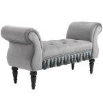 Banc banquette capitonnée design revêtement velours