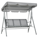 Outsunny Hollywoodschaukel 3-Sitzer Gartenschaukel Schaukelbank mit Dach Metall Grau+Silber 170 x 110 x 153 cm