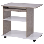 Bureau informatique à roulettes avec support clavier