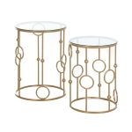Homcom Set Masute Cafea – 2 Piese din Sticla & Metal, Design Modern