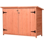 Outsunny 1.6 x 4.1ft Two Door Fir Wood Garden Storage Cabinet
