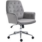 Vinsetto Swivel Computer Chair w/ Arm Modern Style Tufted Home Office Bedroom Deep Grey