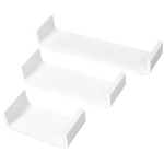 Homcom Lot de 3 Étagères Murales Flottantes Blanc 60 x 15 x 10 cm