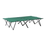 Outsunny Foldable Cot Bed 193Lx125Wx40H cm-Black/Green