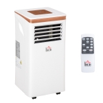 HOMCOM 9000 BTU 4-In-1 Compact Portable Mobile Air Conditioner Unit Cooling Dehumidifying Ventilating w/Fan Remote LED Display 24 Hr Timer Auto Shut-Down Home Office