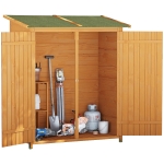 Outsunny 2.4 x 4.5ft Wooden Double Door Garden Storage Shed