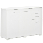 HOMCOM Modern Storage Cabinet, with Aluminium Handles, Two Drawers, Two Cabinets & Six Feet - White