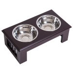 Pawhut Ciotola Rialzata per Cani in Acciaio Inossidabile 43.7x24x15cm, 2 Piatti