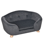 PawHut Cuccia per Cani di Taglia Piccola, Divanetto per Cani da Interno con Cuscino Lavabile, 70x47x30cm - Grigio Antracite