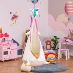 Outsunny Sedia Sospesa per Bambini a Forma di Unicorno per Interno ed Esterno