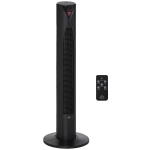 HOMCOM ABS Oscillating 3-Speed Settings Tower Fan w/ Remote Control Black