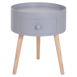 Homcom Tavolino da Caffè Rotondo con Cassetto Moderno, Grigio, Ф38x45cm