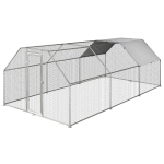 Pawhut Gabbia Recinto per Galline in Metallo Porta con Blocco e Copertura Oxford