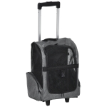 PawHut Trasportino Zaino 2 in 1 per Cani e Gatti con Tasche Laterali, Maniglia Telescopica e Ruote, 42x25x55cm, Grigio