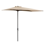 Outsunny 2.3m Half Steel Frame Outdoor Parasol Beige