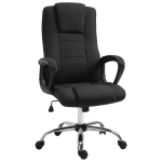Vinsetto Bürostuhl Computerstuhl mit Wippenfunktion Kopfstütze ergonomischer Schreibtischstuhl drehbar höhenverstellbar Leinen-Touch Schwarz 62 x 62 x 110-119 cm