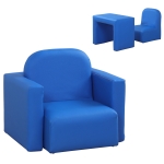 HOMCOM 2-in-1-Kindersofa Tisch und Stuhl Mini-Sessel für Kinder von 3 Jahre Blau