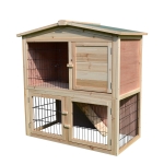 PawHut Kleintierstall mit Freilauf Tannenholz Natur 98 cm x 54 cm x 100 cm