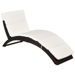 Outsunny Rattan Wicker Folding Sun Lounger-Brown
