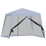 Outsunny tuinpaviljoen paviljoen feesttent partytent weerbestendige tent met muggengaas metaal + polyester grijs 3 x 3 m