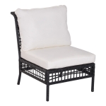 Outsunny Rattan Armless Chair, 80Lx60Wx82H cm-Black/Beige