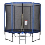 HOMCOM Tappeto Elastico per Bambini e Adulti con Rete e Bordo Imbottito Φ244x240cm - Blu/Nero