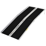 HomCom Rampa Antiscivolo per Sedia a Rotelle Pieghevole in Alluminio, 183x72cm