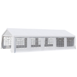 Outsunny Gazebo da Giardino 9.75x4.85m con Pareti Rimovibili e Finestre, Acciaio e Poliestere