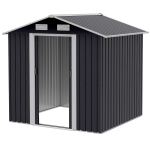 Outsunny Capanno da Giardino 2x1.5x1.9m in Acciaio Zincato, Doppia Porta Scorrevole e 4 Prese d'aria