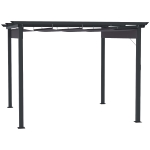 Outsunny pergola 3 x 3 m pawilon z przesuwnym dachem aluminium poliester kolor szary