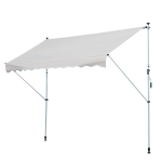 Outsunny Toldo Portátil Pátio Varanda 3x1,5m Toldo Manual Dobrável de Alumínio Altura Regulável com Manivela para Terraço Jardim Bege