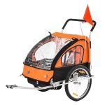 HOMCOM Trailer for Kids Steel Frame Children's 2-Seater Jogger Trailer Orange