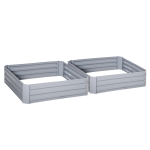 Outsunny Set of 2 291L Raised Garden Bed, Elevated Galvanised Planter Box for Flowers, Herbs, 100x100x30cm, Grey
