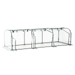 Outsunny Serra da Giardino Serre Agricole per Piante con 3 Porte in Acciaio e PVC - Transparente