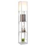 HOMCOM MDF 4-Tier Floor Lamp White