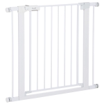 PawHut Poarta de Siguranta pentru Caini cu Fixare prin Presiune, Poarta Extensibila pentru Caini 75-96cm pentru Scari si Usi, Alb