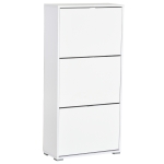 HOMCOM 6-Tier Tilting Tall Shoe Cabinet Rack Simple and Modern Storage Organization Entryway Hallway Furniture