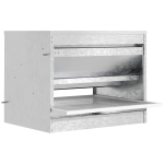 PawHut Hranitoare pentru Pui de 22 litri pentru 4 Pui, Rezistentă la Ploaie, cu Capac Automat si Pedala, 51x38x40,5 cm, Argintie
