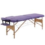 HOMCOM Portable Folding Massage Table, 2 Sections-Purple