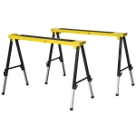 Durhand 2PCS Saw Horse Twin Pack Folding Workbench Adjustable Metal Trestle Stands with Non-slip EVA Surface for Sawing Work Max Load 100kg