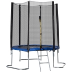 HOMCOM Trambulina Elastica pentru Copii si Adulti cu Plasa de Siguranta si Scara, pentru Interior si Exterior, 223x223x230cm, AlbastrA