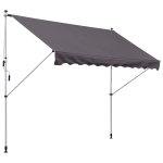 Outsunny Copertina de Soare cu Brate si Manivela, Structura Telescopica din Metal si Parasolar din Poliester 300x150cm